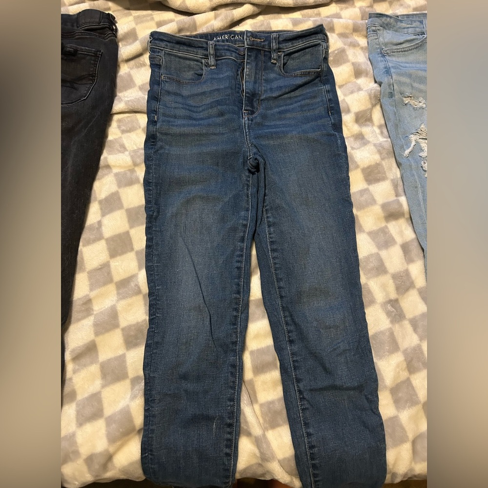 Highest Rise American Eagle Jeggings in dark blue